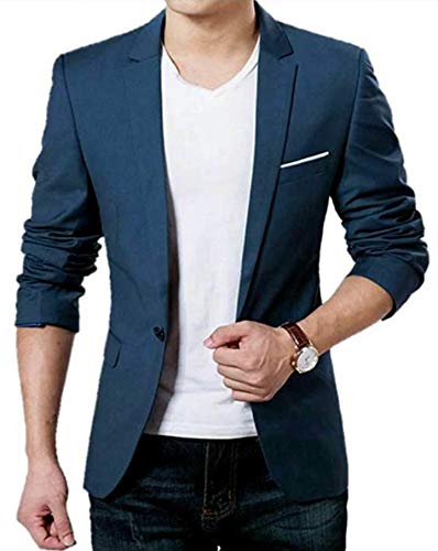 BREGEO Men's Party Slim Fit Single Breasted Blazer - Image 2