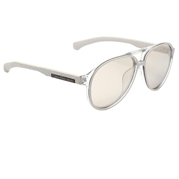 Calvin Klein Jeans Mirrored Aviator Unisex Sunglasses - ( CKJ 805AF 108 59 S |59| Silver Color Lens ) - Image 3
