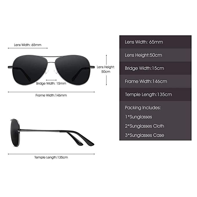 BLACK JONES Polarized Sunglasses For Men and Women Wayfarer UV Protection Aviator Shape Goggles Sunglass (Black)-Pack of 1 - Image 3
