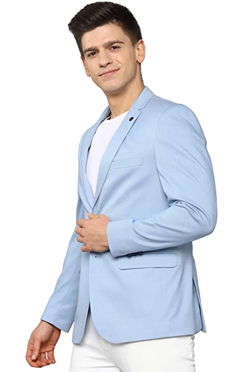 Allen Solly Men's Slim Blazer (ASBZMUJF188424_Blue_42) - Image 2