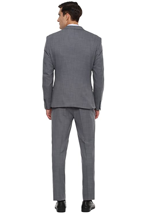 Van Heusen Men's Polyester Blend Grey Three Piece Suit Business Pants Set (VDSUESKFA92533 46) - Image 2