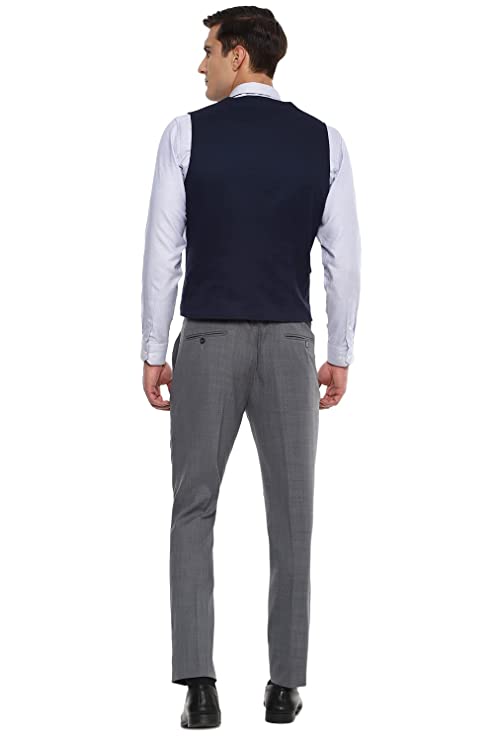 Van Heusen Men's Polyester Blend Grey Three Piece Suit Business Pants Set (VDSUESKFA92533 46) - Image 3