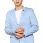 Allen Solly Men's Slim Blazer (ASBZMUJF188424_Blue_42)