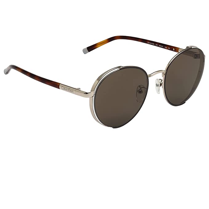 Calvin Klein Solid Round Unisex Sunglasses - ( Ck 1241K 201 56 S |56| Brown Color Lens ) - Image 3