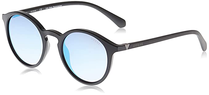 GUESS Gradient Round Men's Sunglasses - (GUS69165201XSG|52|Smoke Gradient-Blue FM Color Lens)