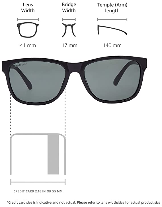 Fastrack Men Square Black Sunglasses-Pack of 1 - Image 2