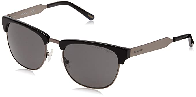GANT Polarized Browline/Clubmaster Unisex Sunglasses - (GA7047 01D|54|Grey Color Lens)