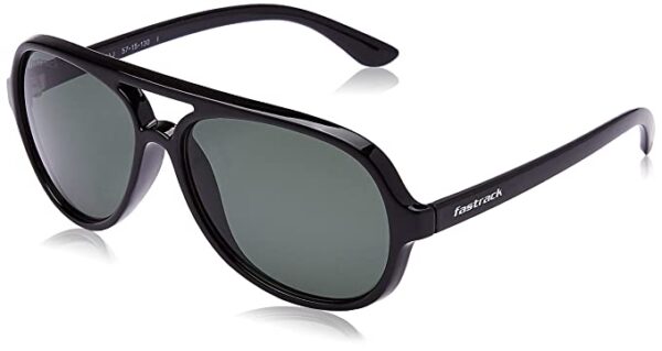 Fastrack Men's Pilot Sunglasses Black Frame, Brown Lens (Medium)-Pack of 1