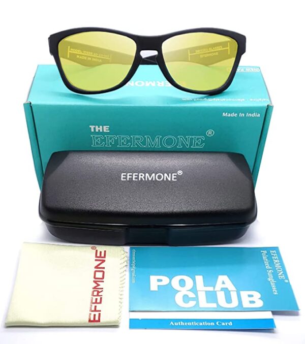 EFERMONE® 10SRR Night Driving Polarized HD Vision Glasses Anti Glare 100% UV Protected Goggles Sunglasses For Night Bike Riding Car driving Glasses Travelling Sports and Outdoors ( Unisex | Model : 10SRR) - Image 3