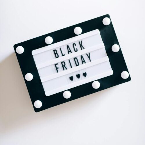 Photo by Leeloo The First Minimalist Black Friday sign with bulbs, perfect for sales promotions.